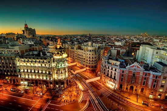 Madrid Veduta di notte della città